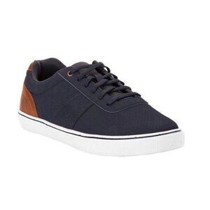 George Mens Navy Blue Brown Memory Foam Casual Sneakers Size 10.5